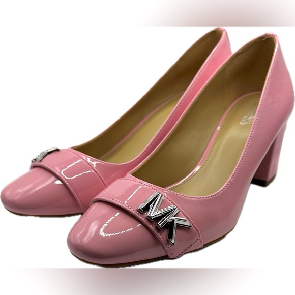 Beautiful Michael Kors Barbie Pink Patten Leather Pump Heels w/Antislip Soles 7M - Picture 1 of 8